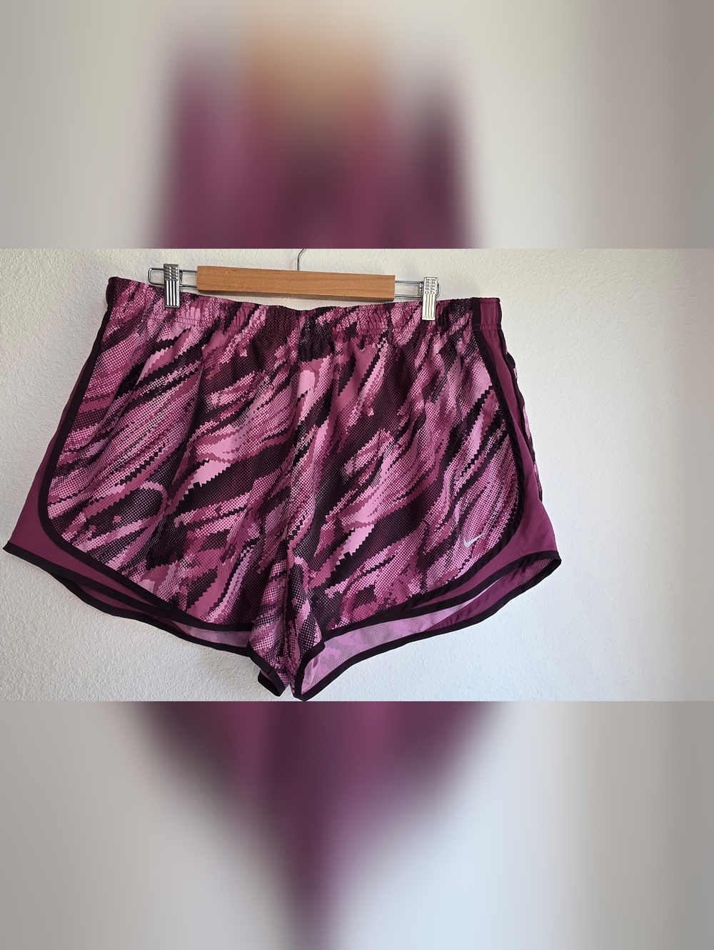Nike Women's Magenta Zebra-Print Running Shorts